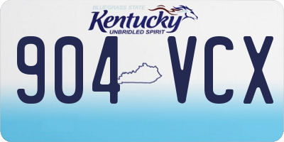 KY license plate 904VCX