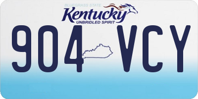 KY license plate 904VCY