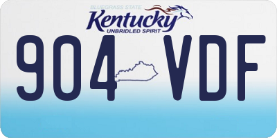 KY license plate 904VDF