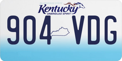 KY license plate 904VDG