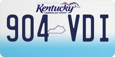 KY license plate 904VDI