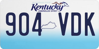 KY license plate 904VDK