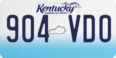 KY license plate 904VDO