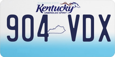 KY license plate 904VDX