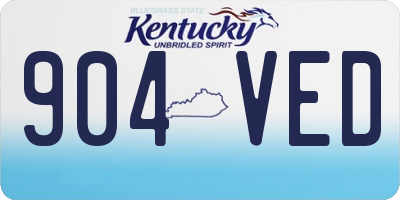 KY license plate 904VED