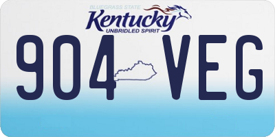 KY license plate 904VEG