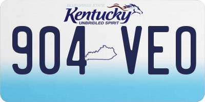 KY license plate 904VEO