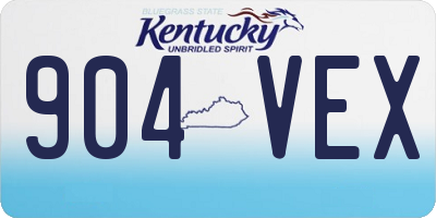 KY license plate 904VEX