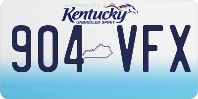 KY license plate 904VFX