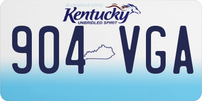 KY license plate 904VGA