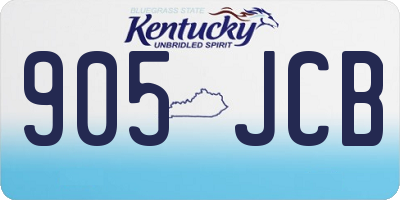 KY license plate 905JCB