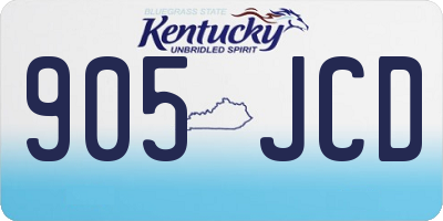 KY license plate 905JCD