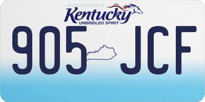 KY license plate 905JCF