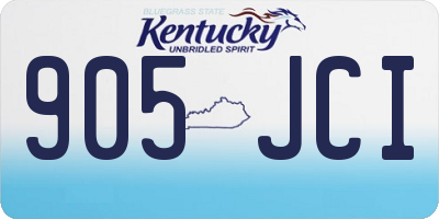 KY license plate 905JCI