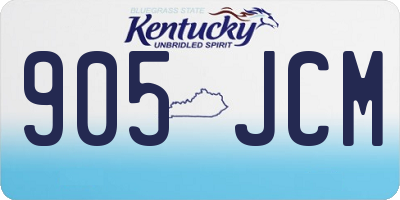 KY license plate 905JCM