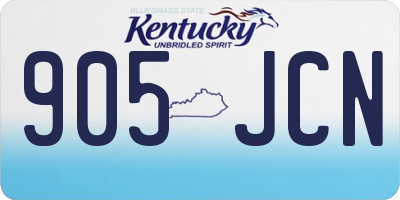 KY license plate 905JCN