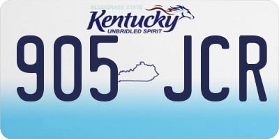 KY license plate 905JCR