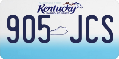 KY license plate 905JCS