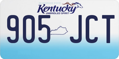 KY license plate 905JCT