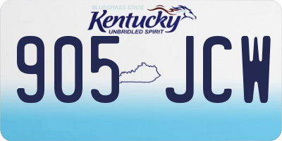 KY license plate 905JCW