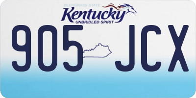 KY license plate 905JCX