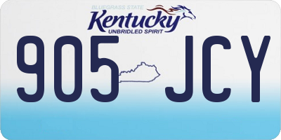 KY license plate 905JCY