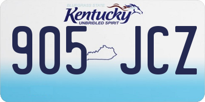 KY license plate 905JCZ