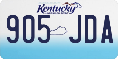 KY license plate 905JDA