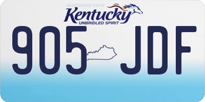 KY license plate 905JDF