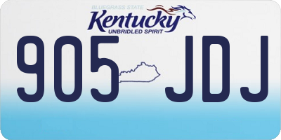 KY license plate 905JDJ