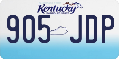 KY license plate 905JDP