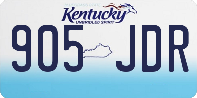 KY license plate 905JDR