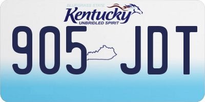 KY license plate 905JDT