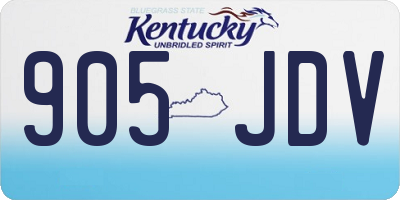 KY license plate 905JDV
