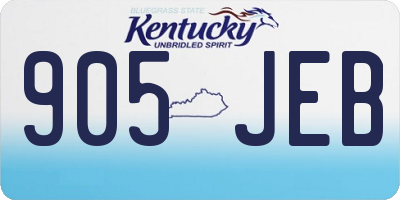 KY license plate 905JEB