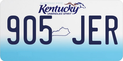 KY license plate 905JER