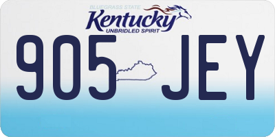 KY license plate 905JEY