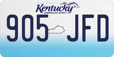 KY license plate 905JFD