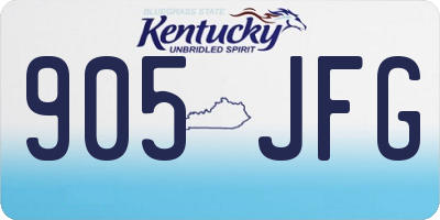 KY license plate 905JFG