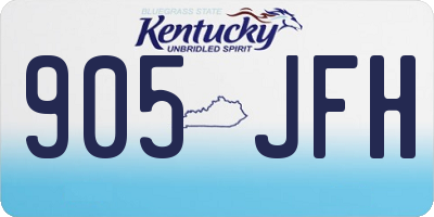 KY license plate 905JFH
