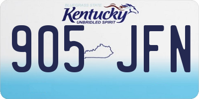 KY license plate 905JFN