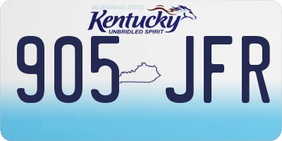 KY license plate 905JFR