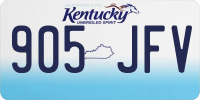 KY license plate 905JFV