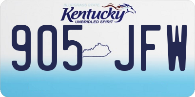 KY license plate 905JFW