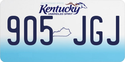 KY license plate 905JGJ