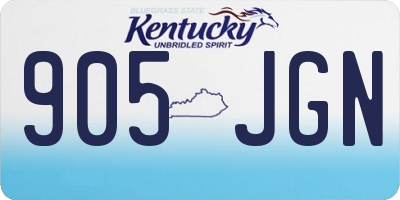 KY license plate 905JGN