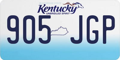 KY license plate 905JGP