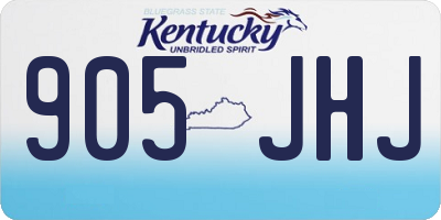 KY license plate 905JHJ