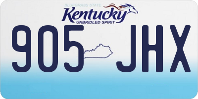 KY license plate 905JHX