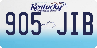 KY license plate 905JIB